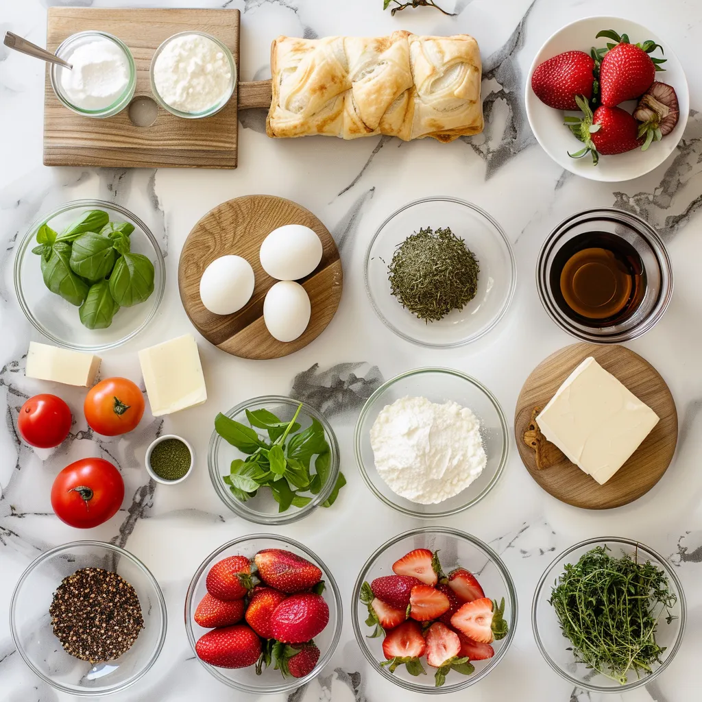 Flavorful Strawberry Puff Pastry Danishes ingredients