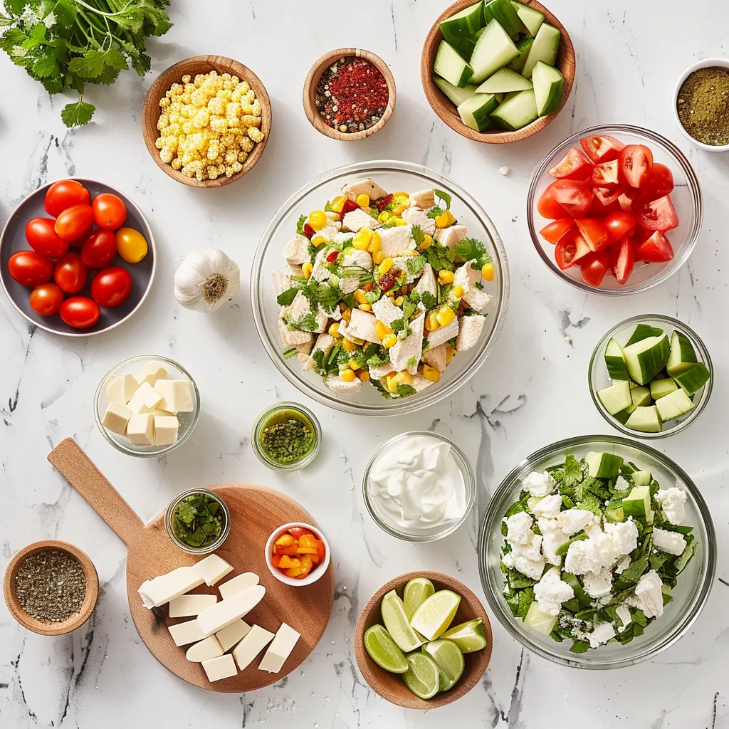 Fresh Mexican Street Corn Chicken Salad ingredients