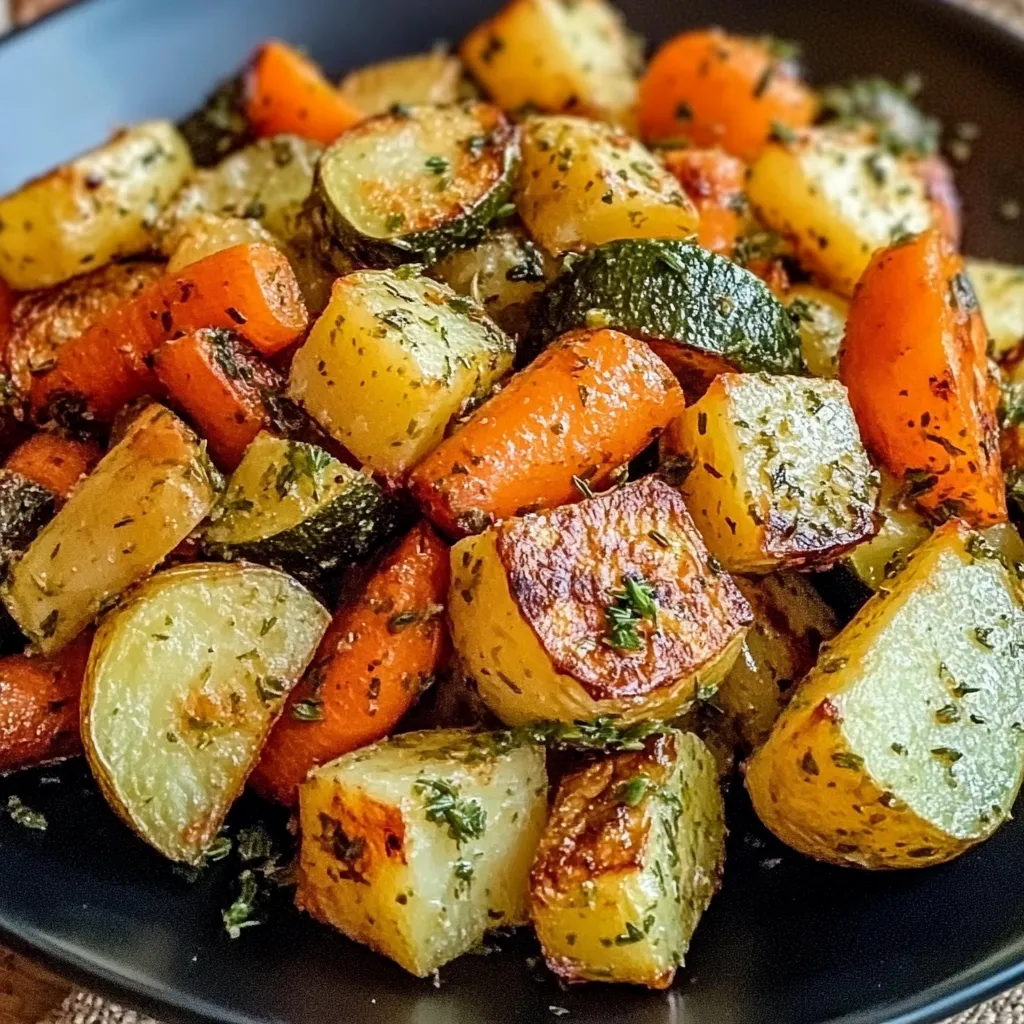 Garlic Herb Roasted Potatoes Carrots and Zucchini Mouthwatering