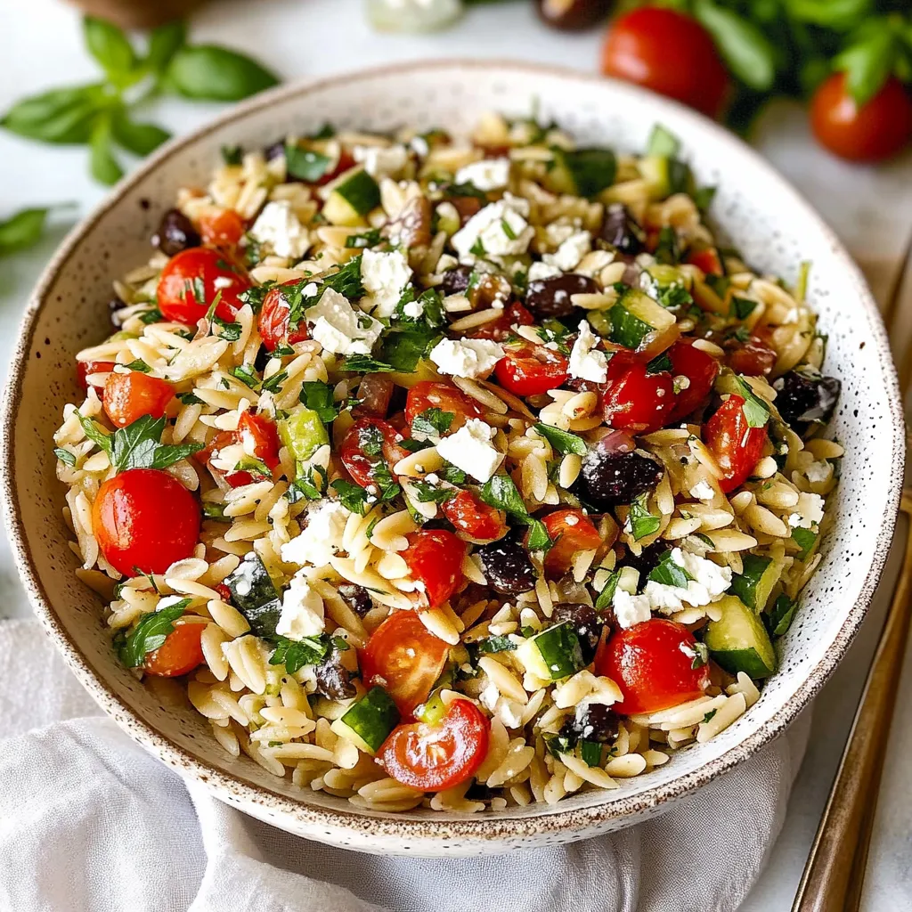 Greek Orzo Pasta Salad Juicy