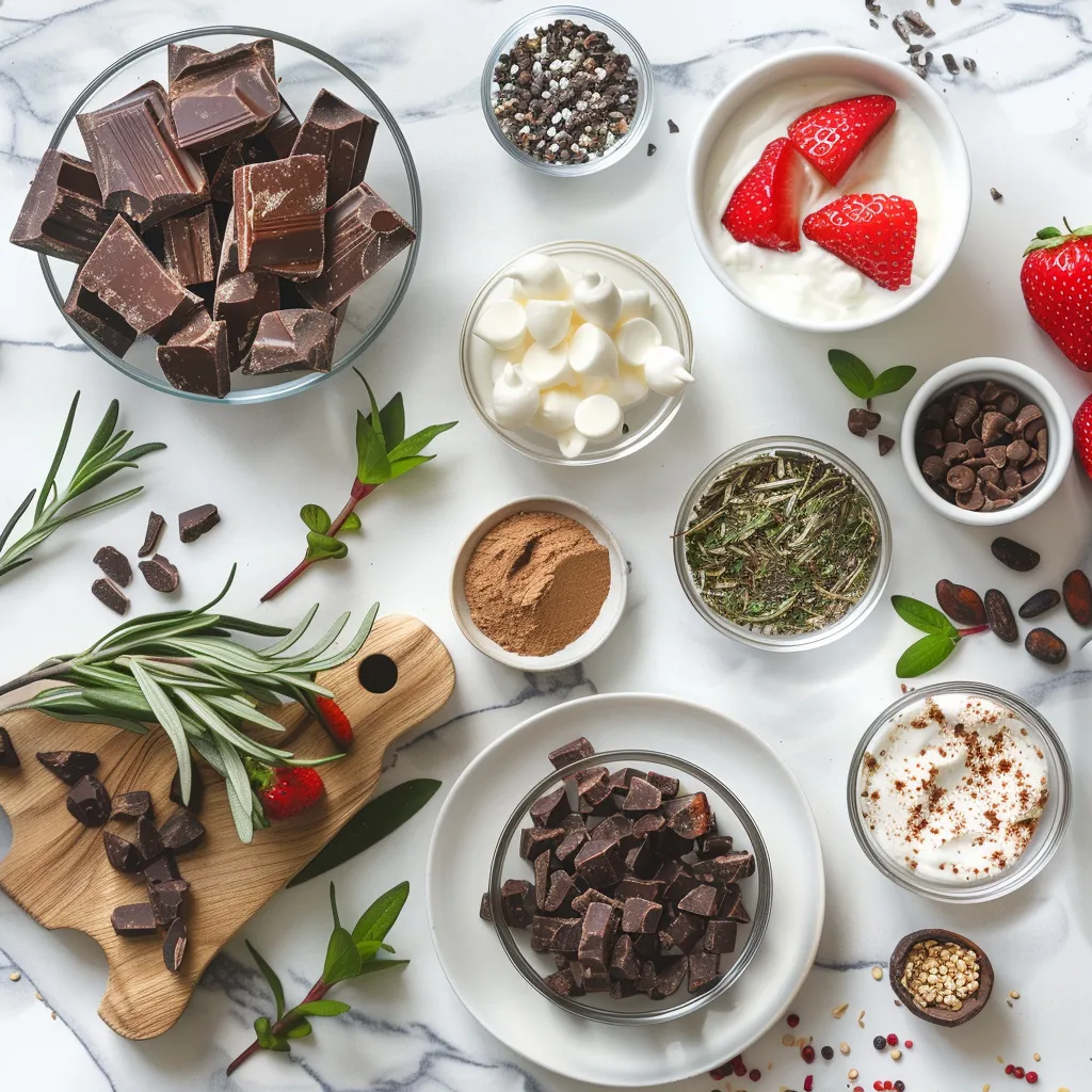 Juicy Chocolate Strawberry Yogurt Clusters Recipe ingredients