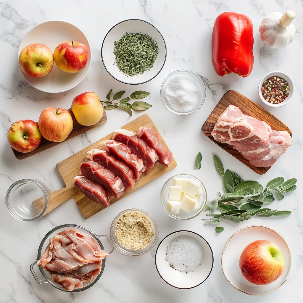 Juicy Pork Tenderloin with Apples Recipe for Cozy Nights ingredients
