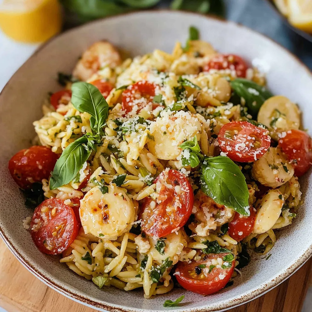 Lemon Basil Orzo Salad Delectable