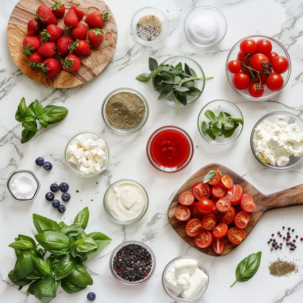 Mouthwatering Tasty Berry Caprese Salad: A Summer Delight ingredients