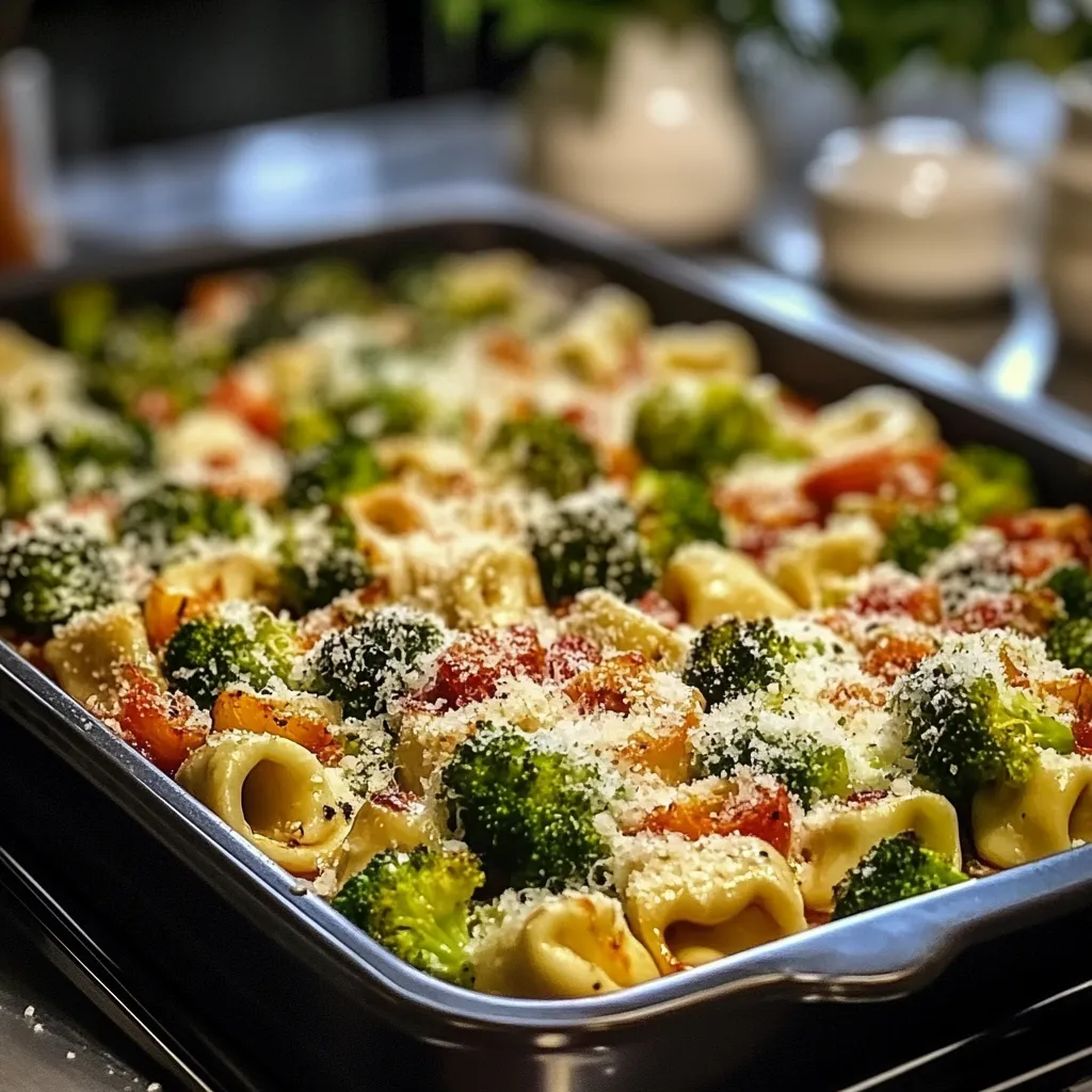Tasty Sheet Pan Broccoli Tortellini Bake Recipe