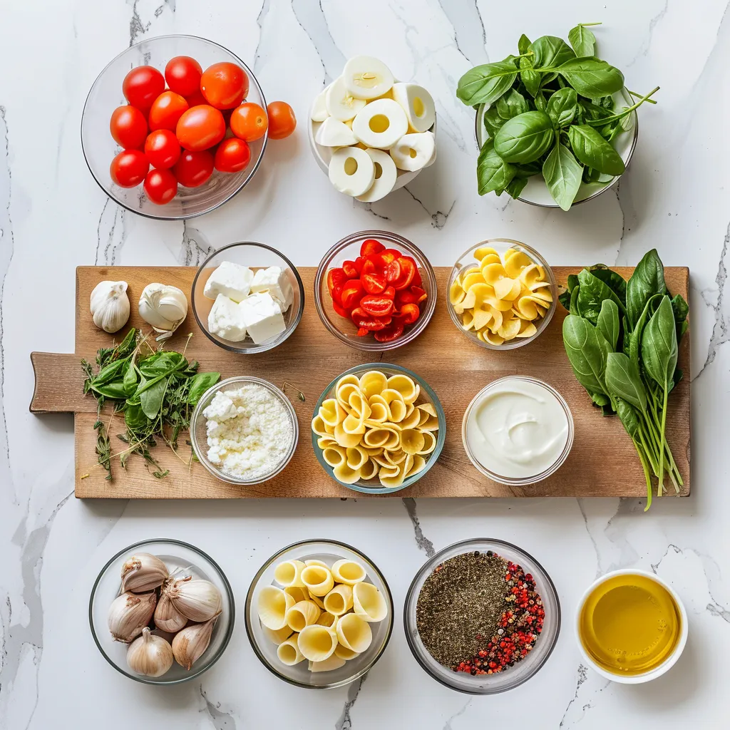 Caprese Pasta Salad Heavenly ingredients