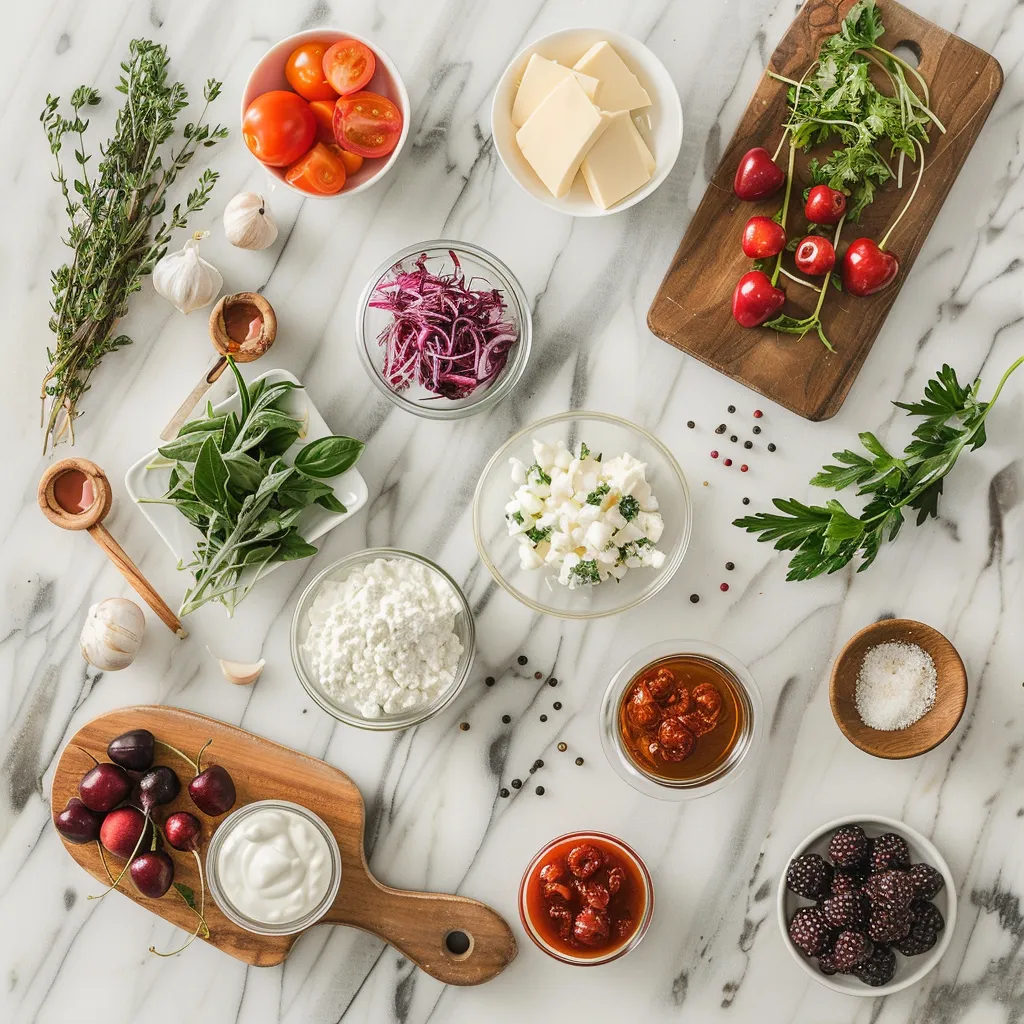 Savory Tart Cherry Salad ingredients