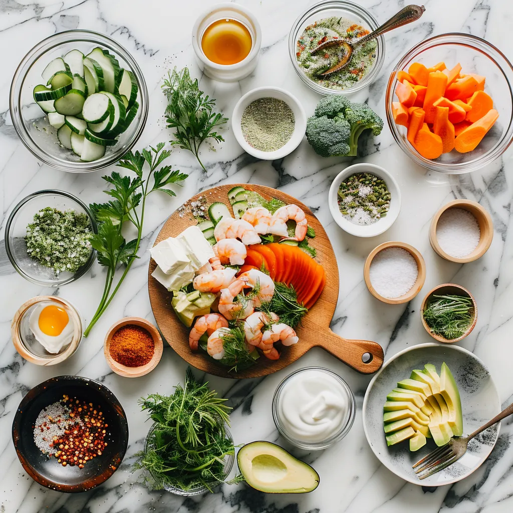 Shrimp Avocado Salad Zesty ingredients