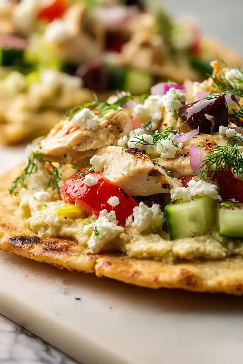 Greek Salad Flatbread — Mediterranean Flavors on a Crispy Crust