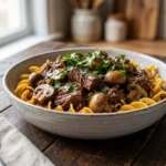 Slow Cooker Beef Stroganoff Recipe with Tender Egg Noodles Made Easy | Easy Comfort Food