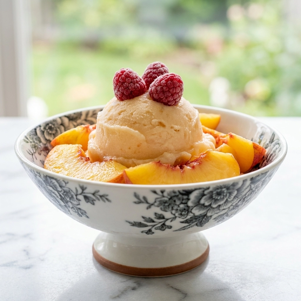 No-Churn Peach Sorbet: The Ultimate Summer Cooler