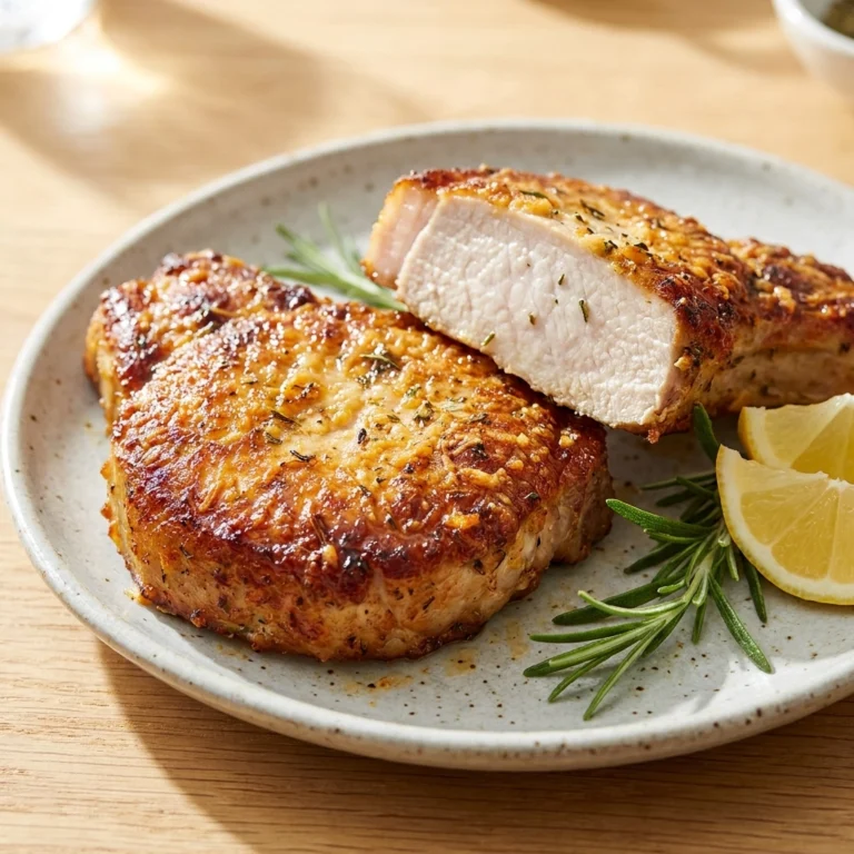 Crispy Parmesan Crusted Air Fryer Pork Chops Recipe Easy Perfect Dinner Idea | Quick Meal