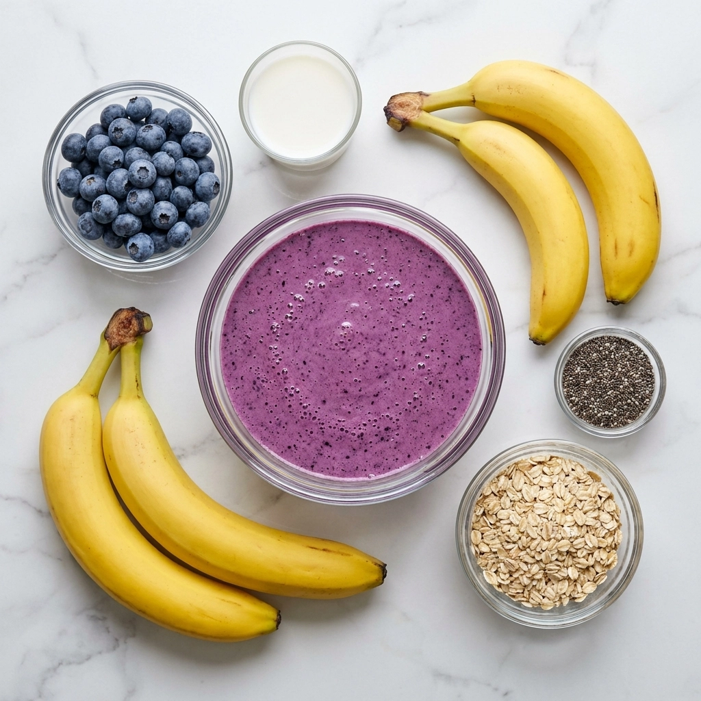 Blueberry Banana Smoothie (Creamy, Fresh & Ready in 5) | Healthy Breakfast Smoothie