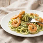 Creamy Pesto Zucchini Noodles with Shrimp: A Healthy Comfort Meal | Low Carb Dinner Ideas