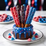 4th of July Pretzel Rods: Easy Red White & Blue Treats