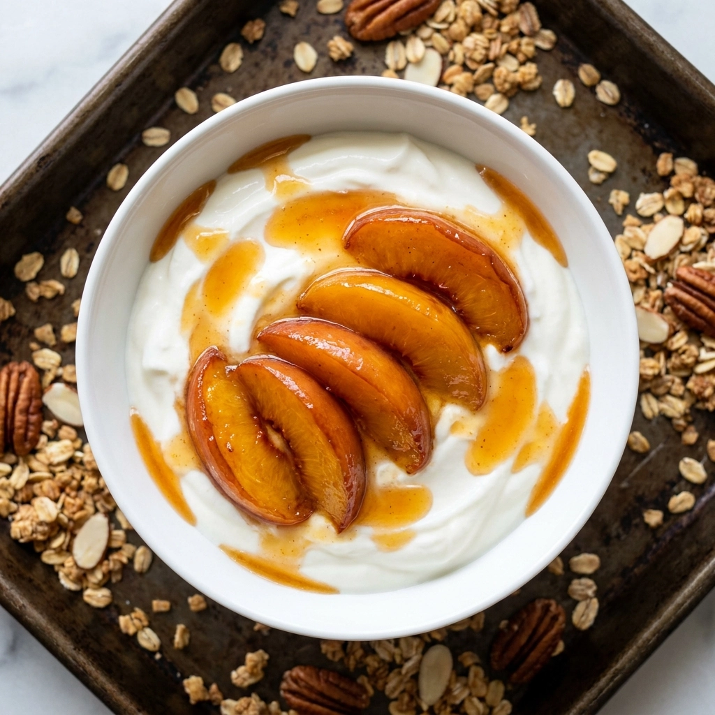 Warm Roasted Peach Yogurt Bowl: A Summer Morning Dream | Healthy Breakfast Idea