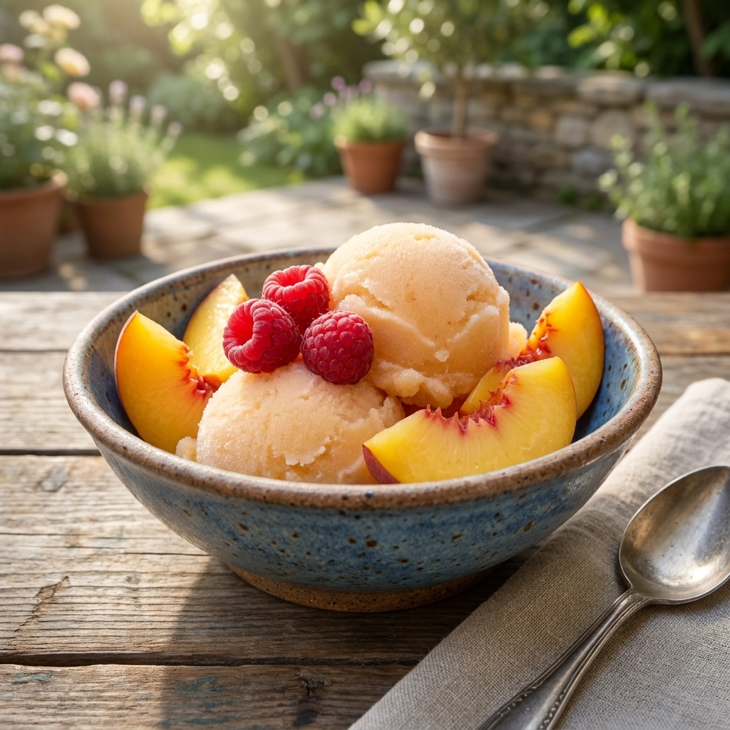 No-Churn Peach Sorbet: The Ultimate Summer Cooler
