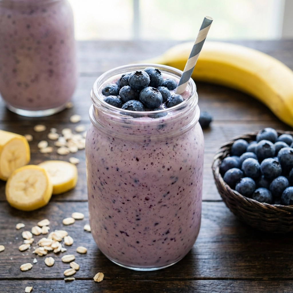 Blueberry Banana Smoothie (Creamy, Fresh & Ready in 5) | Healthy Breakfast Smoothie
