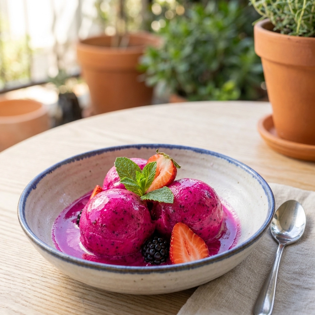 Electric Pink Dragon Fruit Sorbet: The Ultimate Summer Cooler