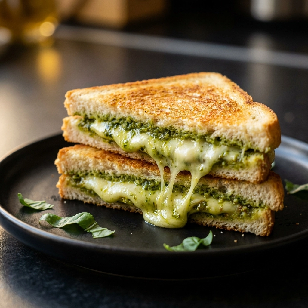 Pesto Mozzarella Grilled Cheese: A Gourmet Twist on a Classic | Easy Lunch Ideas