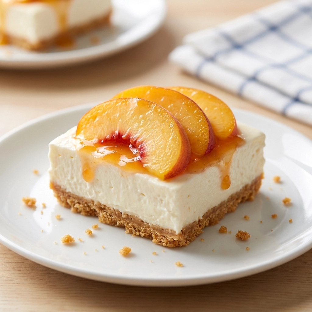 Peaches and Cream Delight Squares: A Masterclass in Summer Textures | Easy Peach Dessert