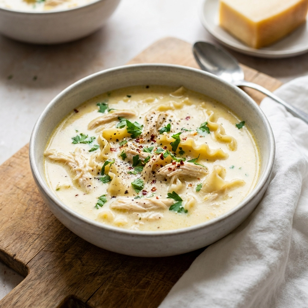 Creamy White Chicken Lasagna Soup: A Hug in a Bowl | Easy Comfort Food Dinner
