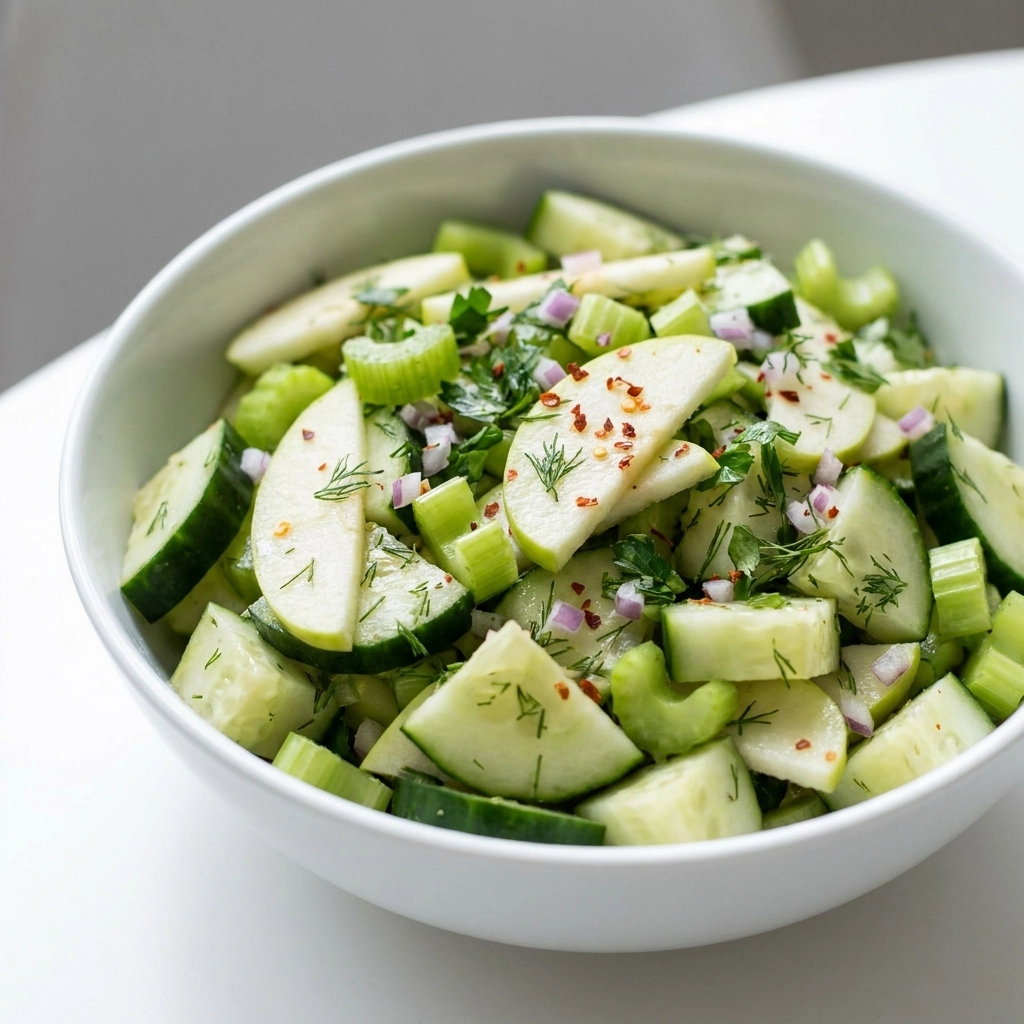 Crisp Cucumber Celery Salad with Apple | Refreshing Summer Side Dish Recipe