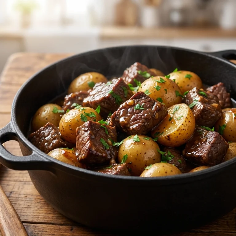 Crockpot Garlic Butter Beef Tips and Potatoes for Cozy Nights | Easy Slow Cooker Beef