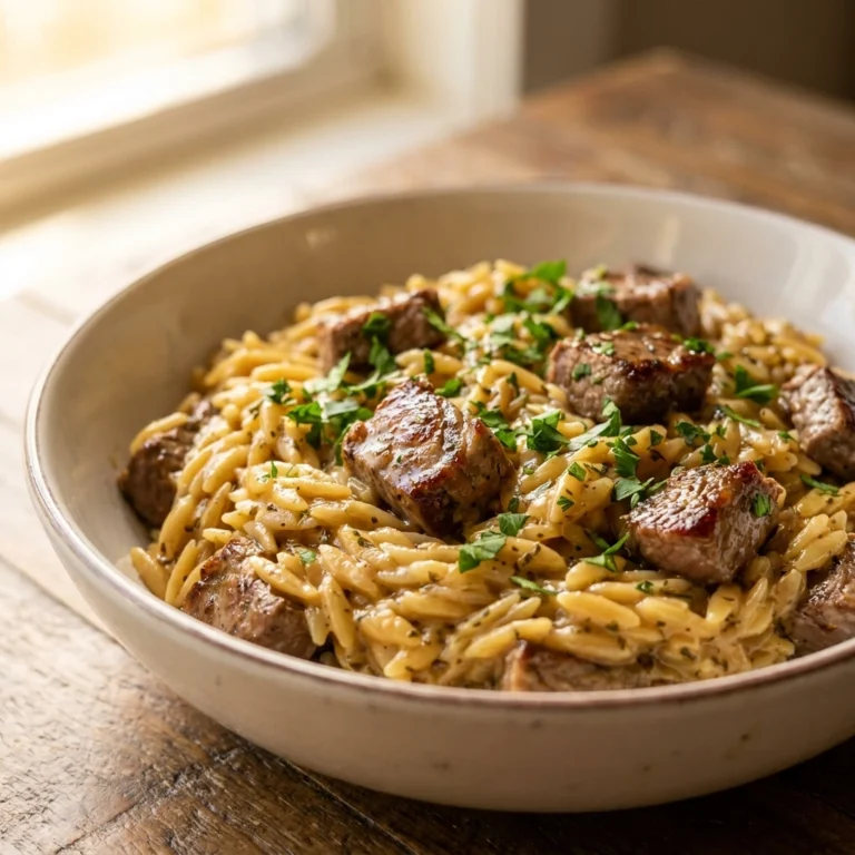 One Pot Creamy Garlic Butter Steak Orzo: Irresistible Comfort Food | Easy Dinner Ideas
