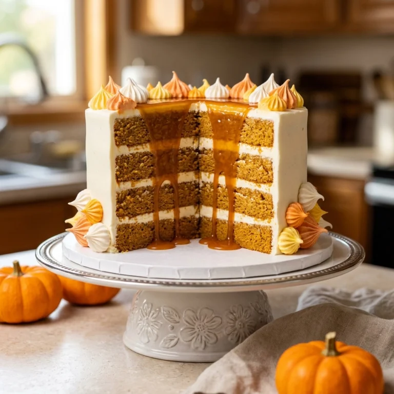 Decadent Pumpkin Caramel Cake: A Harvest Celebration | Easy Pumpkin Cake Recipe