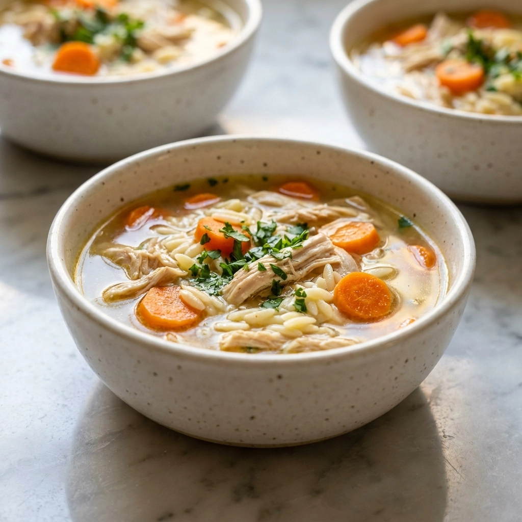 Zesty Lemon Chicken Orzo Soup Recipe | Easy Healthy Chicken Soup