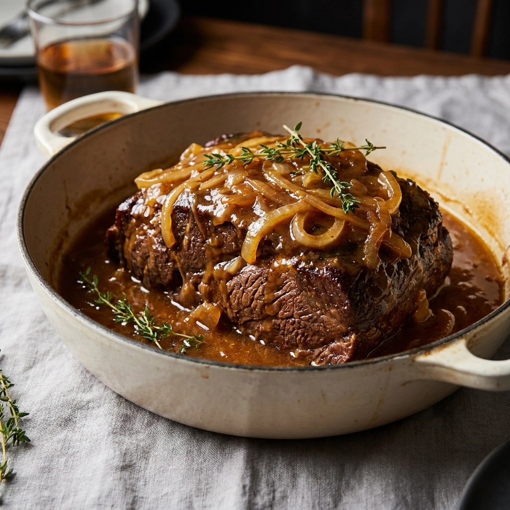 A Cozy Classic: The Story Behind French Onion Pot Roast | Slow Cooker Beef Roast
