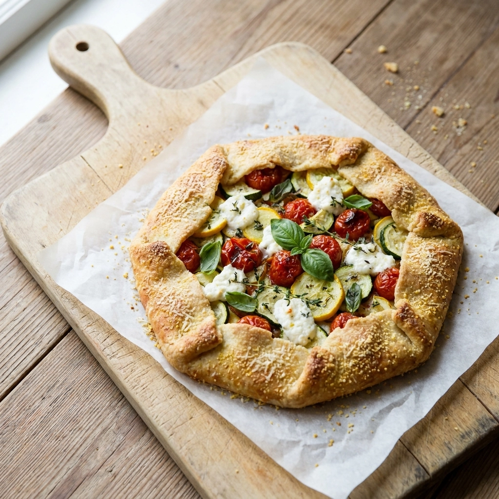 Rustic Tomato Zucchini Pie with Cornmeal Crust: A Summer Celebration | Savory Tart