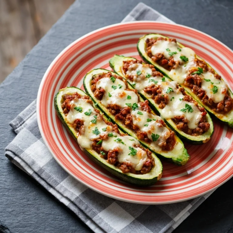 Savory Stuffed Zucchini Boats with Herbed Beef and Mozzarella | Low Carb Dinner Idea
