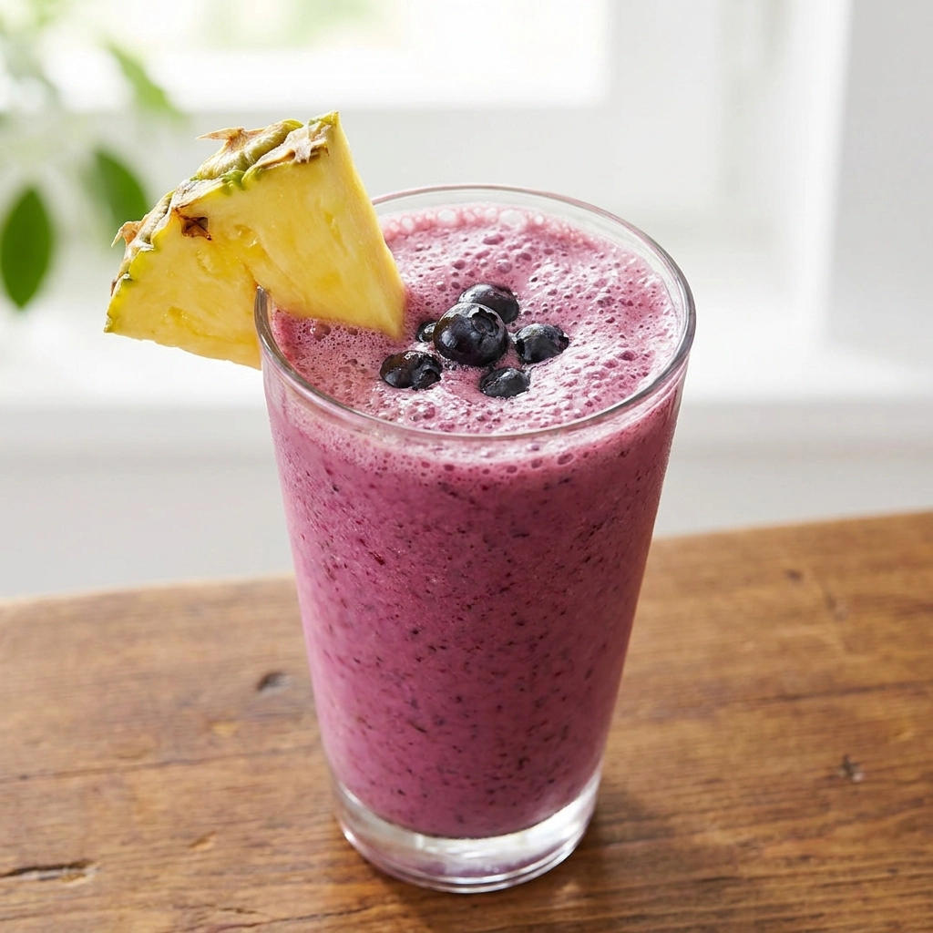 Blueberry Pineapple Smoothie with Oat Milk: A Refreshing Morning Blend | Vegan Breakfast