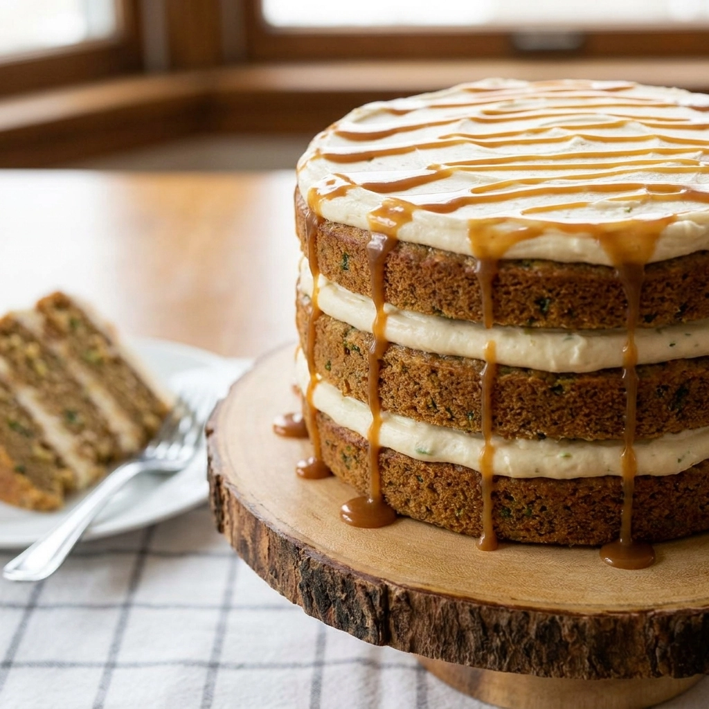 Zucchini Caramel Cake with Cream Cheese Buttercream | Moist Vegetable Cake Recipe