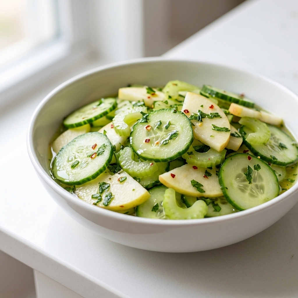 Crisp Cucumber Celery Salad with Apple | Refreshing Summer Side Dish Recipe