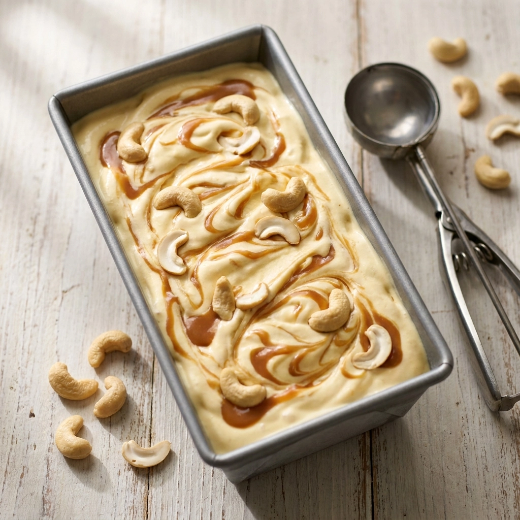 Creamy Caramel Cashew Ice Cream: A Homemade Dream | Vegan Dessert Recipe