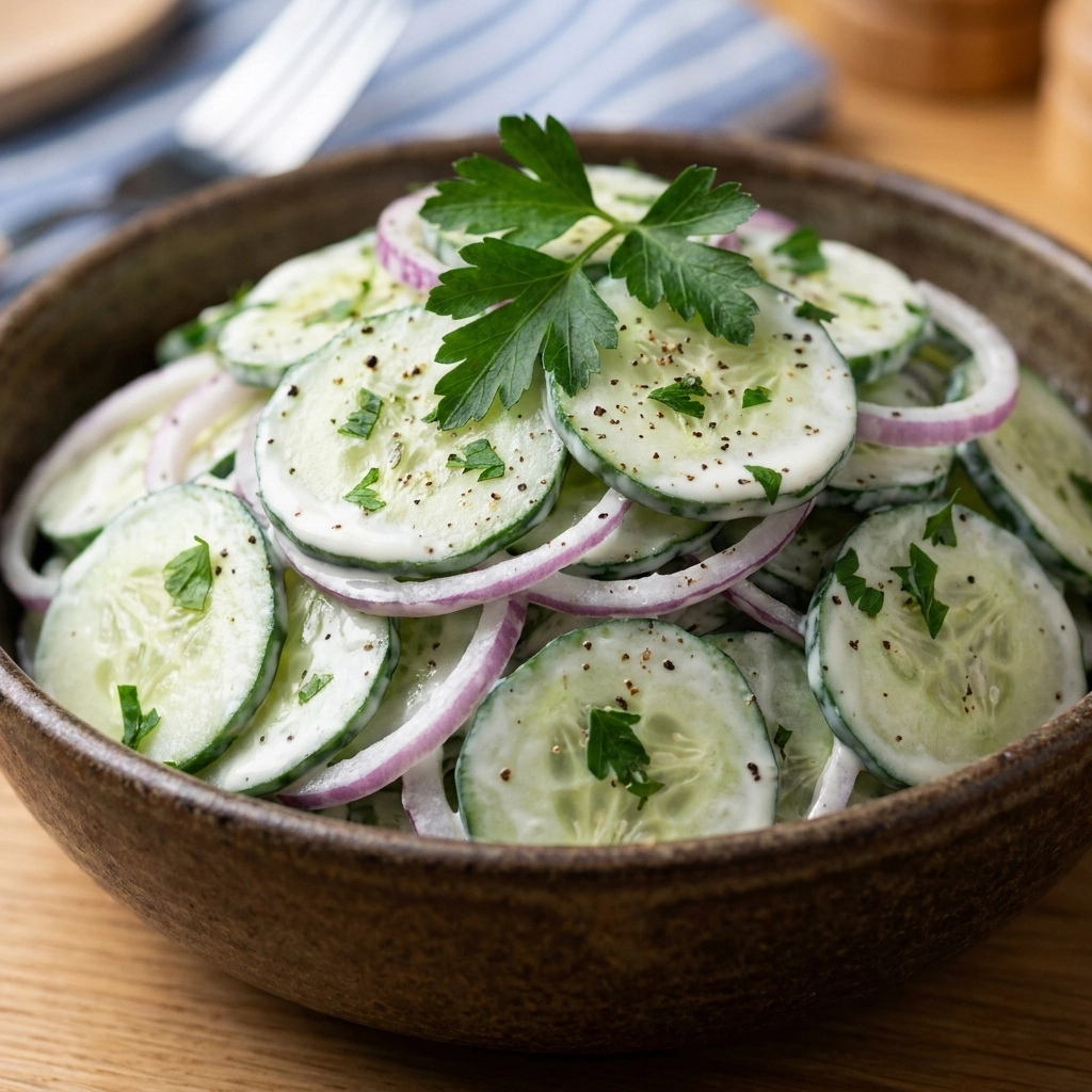 The Ultimate Creamy Cucumber Salad: A Cool Summer Classic | Easy Summer Side Dish