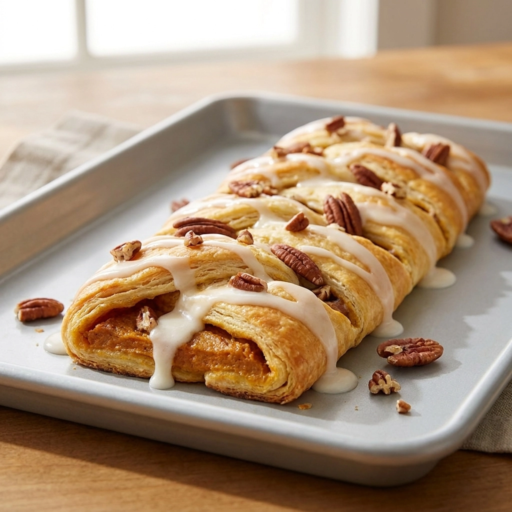 Pumpkin Pecan Crescent Roll Braid | Easy Fall Dessert Recipe