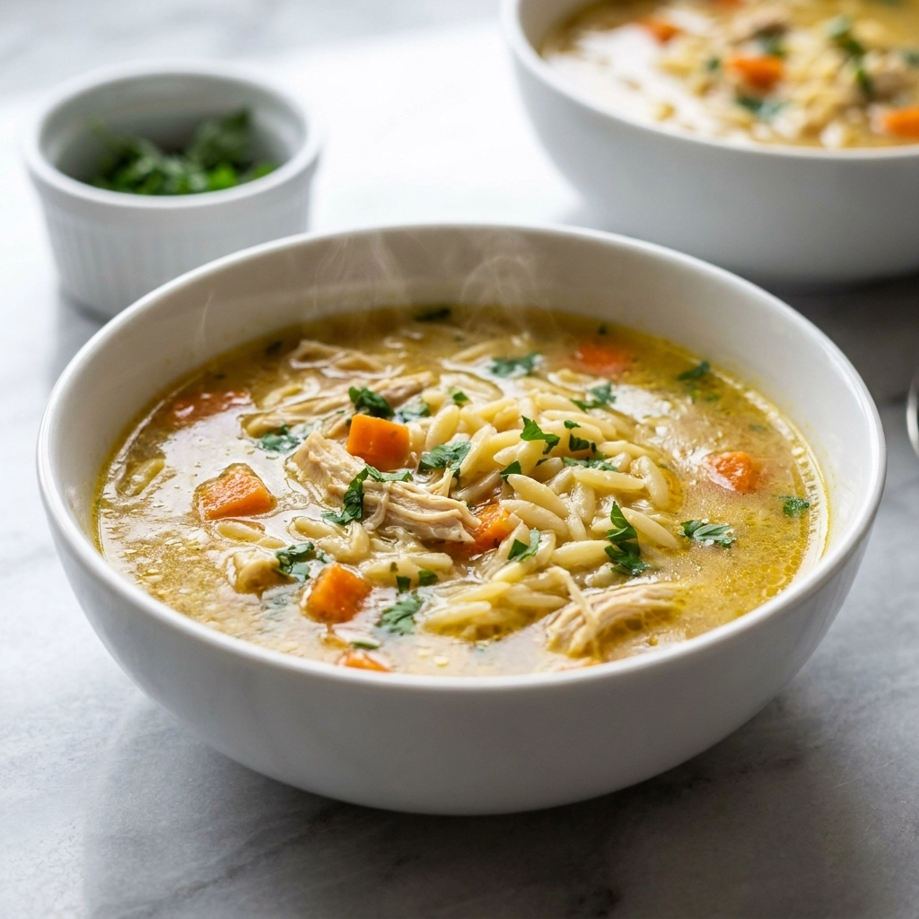 Zesty Lemon Chicken Orzo Soup Recipe | Easy Healthy Chicken Soup