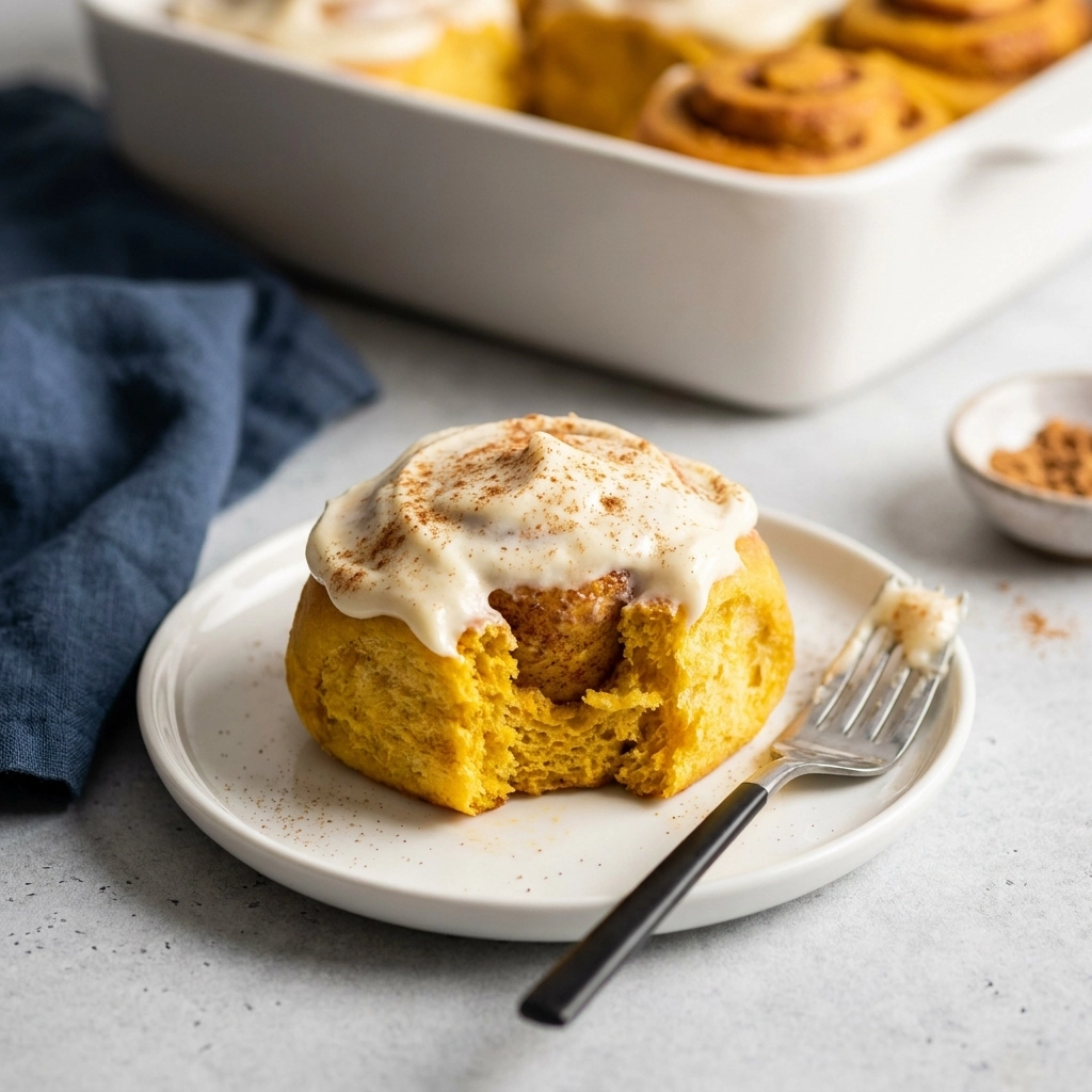 Cozy Pumpkin Cinnamon Rolls with Cream Cheese Frosting | Easy Fall Baking Recipe