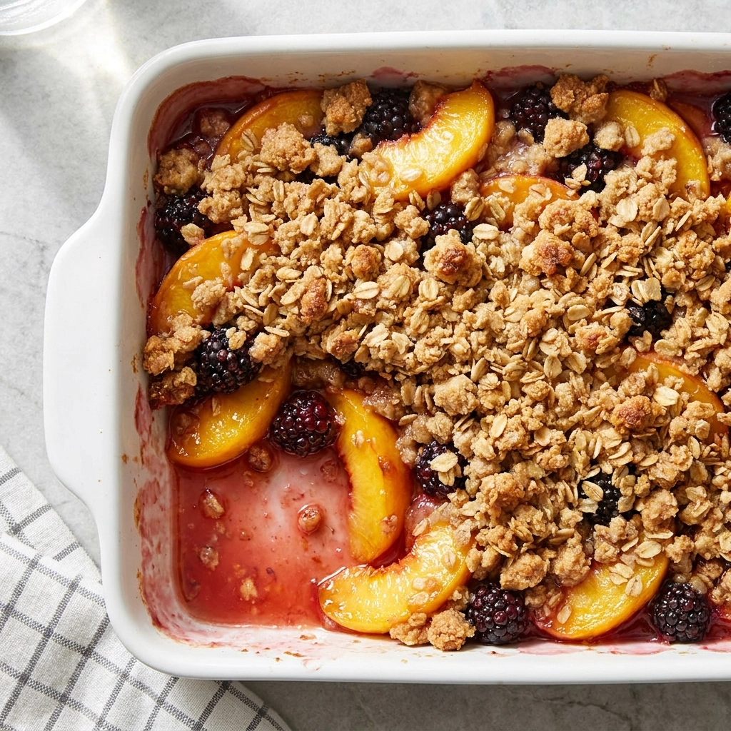 The Ultimate Brown Butter Blackberry Peach Crisp | Easy Summer Fruit Dessert