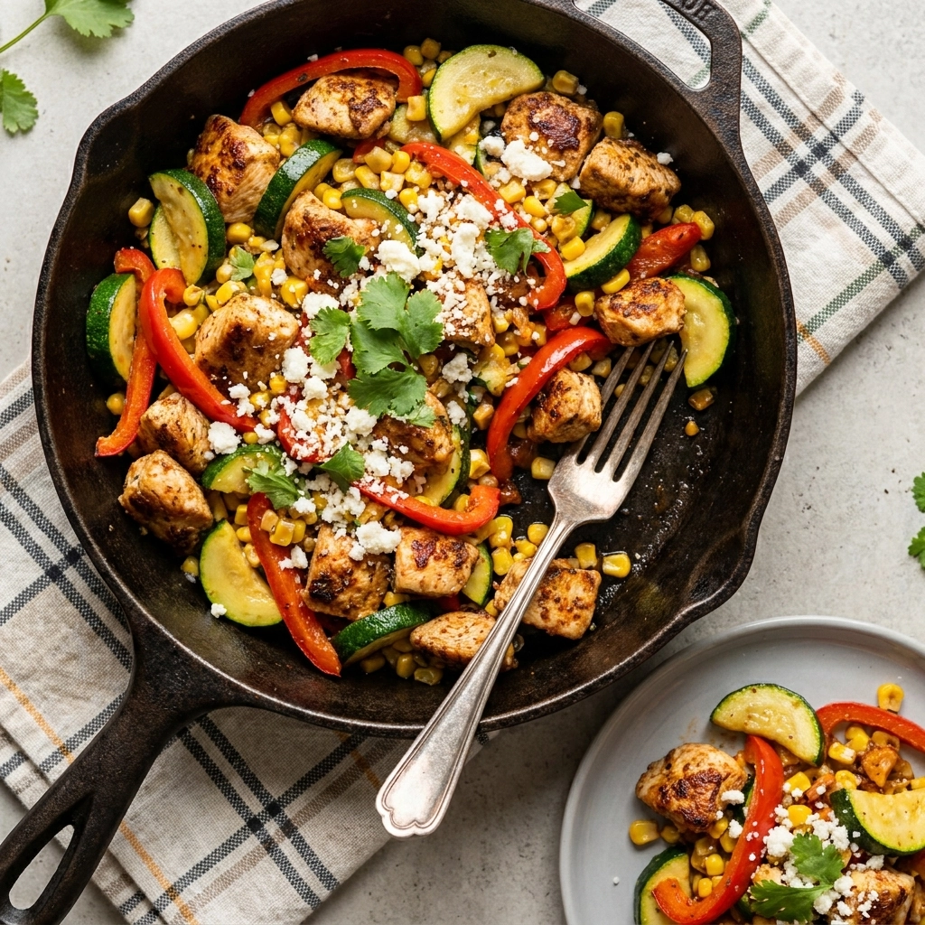 The Ultimate Southwest Chicken Skillet with Zucchini and Corn | Easy Dinner Idea