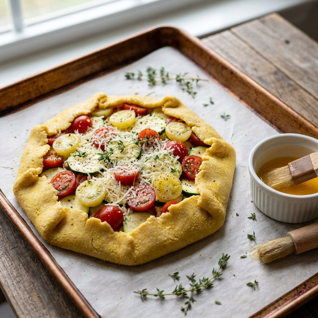 Rustic Tomato Zucchini Pie with Cornmeal Crust: A Summer Celebration | Savory Tart