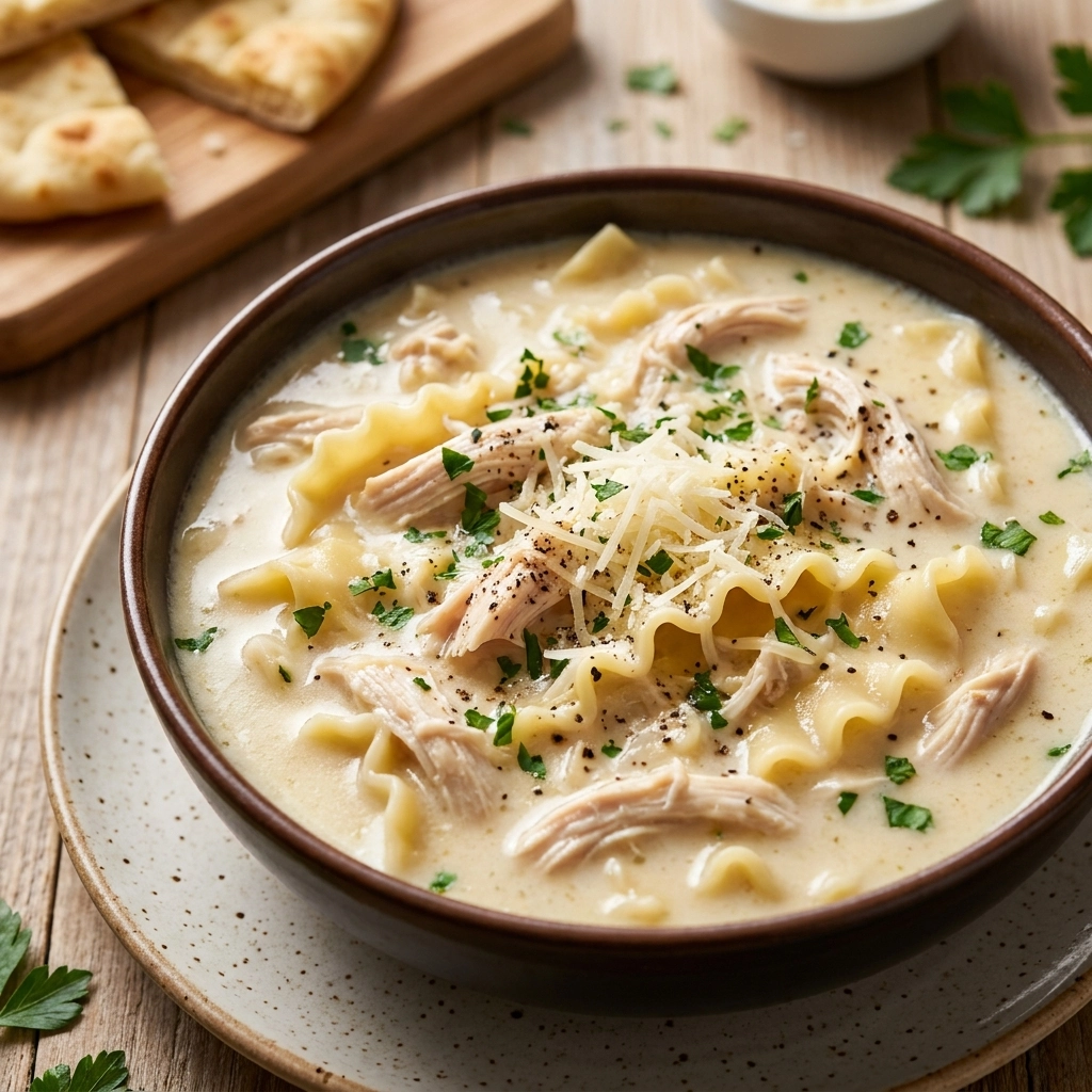 Creamy White Chicken Lasagna Soup: A Hug in a Bowl | Easy Comfort Food Dinner