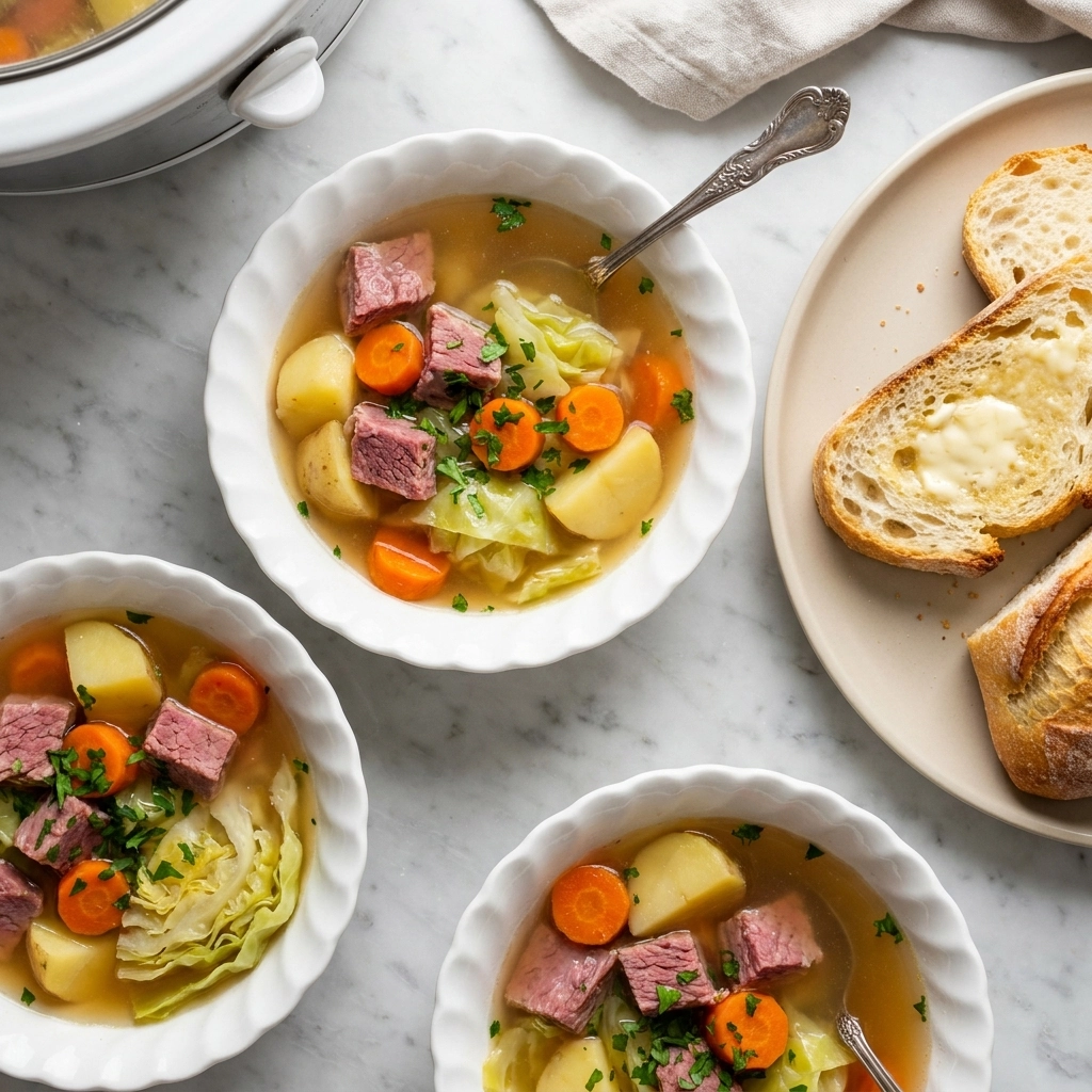 Slow Cooker Corned Beef and Cabbage Soup | Easy Irish Stew Comfort Food