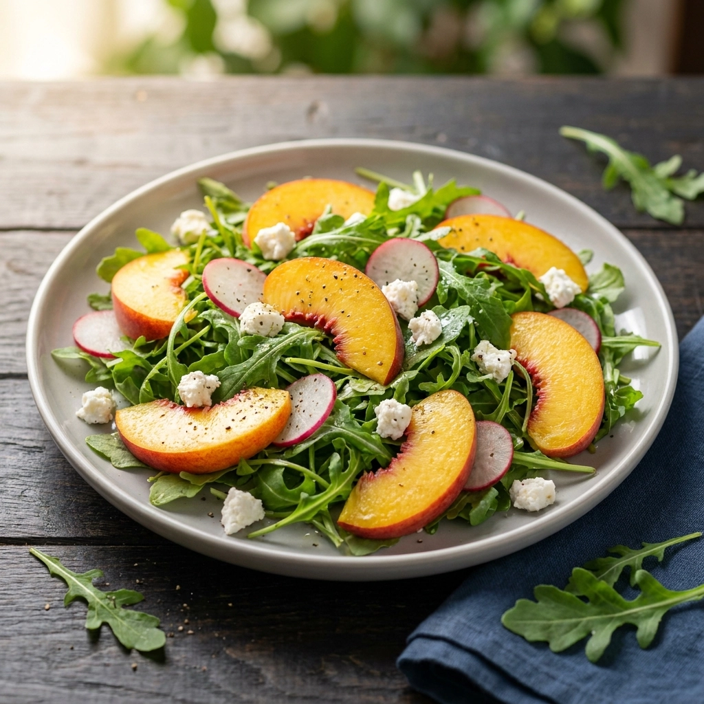The Ultimate Peach Arugula Salad with Balsamic Glaze | Fresh Summer Peach Salad