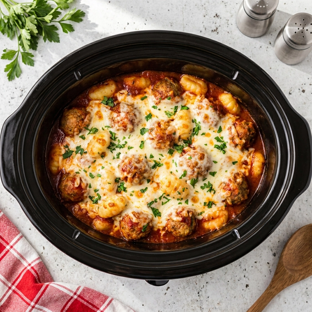 Cozy Slow Cooker Meatball Casserole | Easy Family Dinner Ideas
