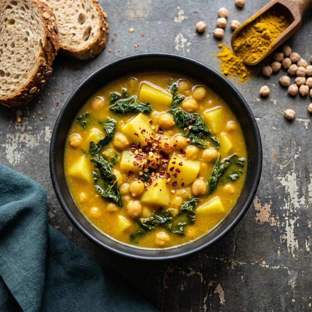 Hearty Curry Potato Soup with Golden Aromatics | Easy Comfort Food Recipe